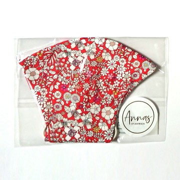 Cotton Face Mask | Liberty Tana Lawn | June's Meadow Red